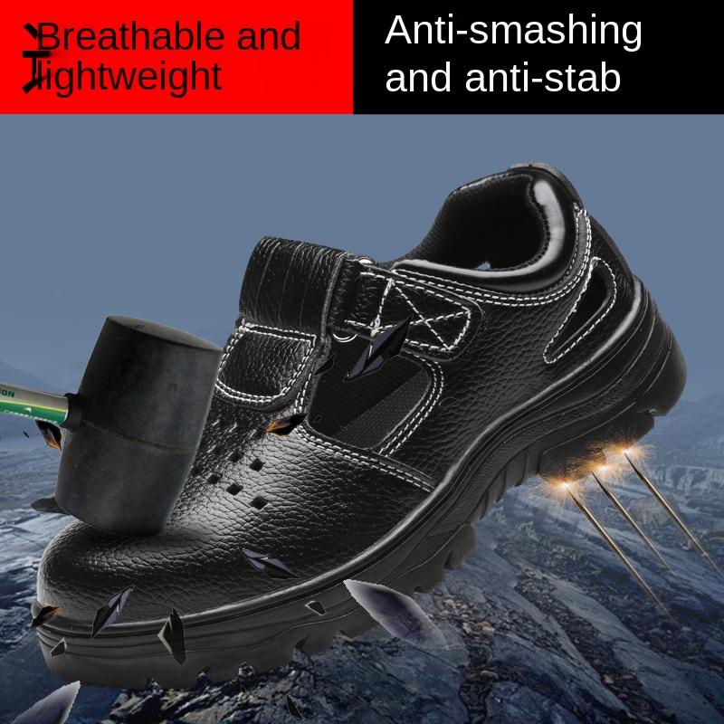 Labor Insurance Shoes for Men and Women, Anti-smashing and Anti-piercing Protective Work Shoes, Lightweight and Wear-resistant Large-hole Sandals