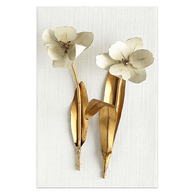 Abstraktní Golden Leaf Květina Obraz na plátně Severské rostliny Plakát Nástěnná umělecká reprodukce Obraz Moderní ulička Obývací pokoj Domácí dekorace