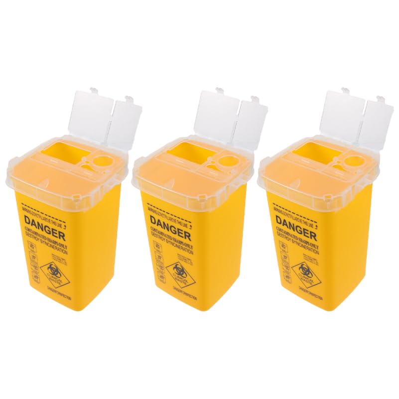 

Garneck Needle Disposal Boxes, 3-Piece Set with Lids, Medical and Cosmetic Waste Disposal Containers