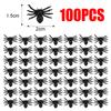 50/500PCS Small Fake Black Spiders Halloween Decoration Horror Spider DIY Party Haunted House Prop Lifelike Insects Tricky Toys 5