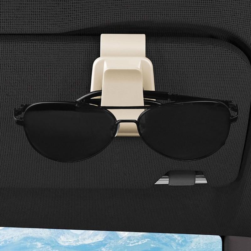 Multifunction Sun Visors Glasses Case with Secure Clamp Soft Lined Automobile Eyewear Organizers Eyeglasses Mount for Car