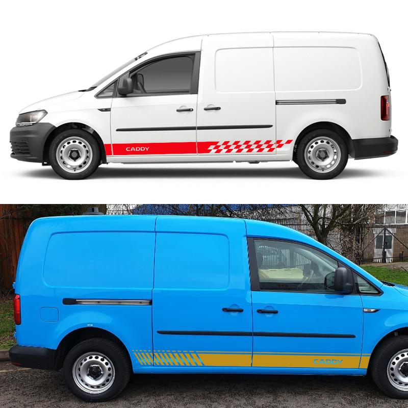 Car Door Side Stickers For Volkswagen VW Caddy MK1 MK2 MK3 MK4 Maxi Kombi Camper Van Racing Vinyl Decor Decal Auto Accessories