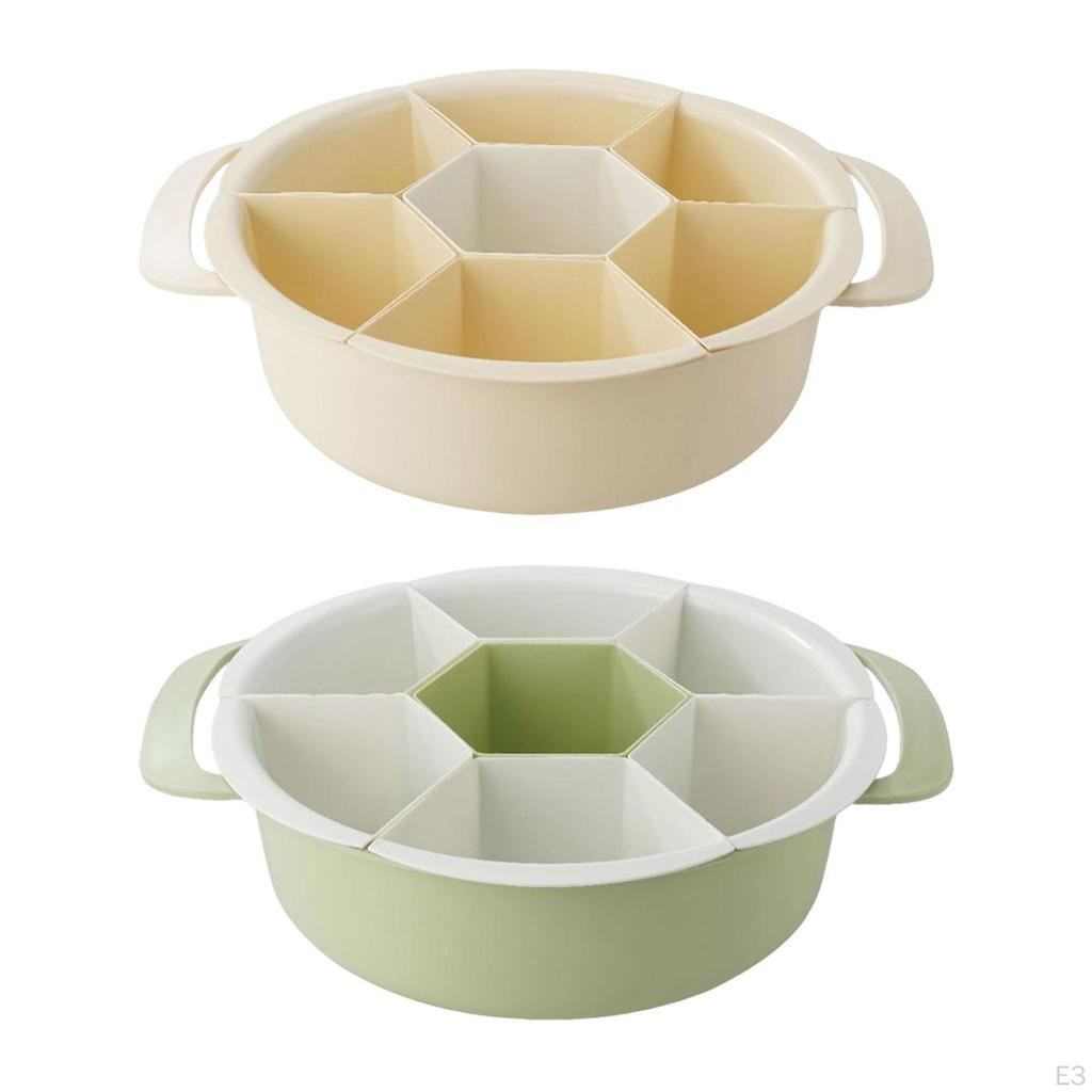 Drehbare Servierplatte mit 7 Fächern, verschleißfest, für chinesisches Fondue, Lebensmittellagerung