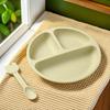 Silicone Smiley Face Suction Plate for Babies - Divided, Drop-Proof Tableware for Feeding & Training