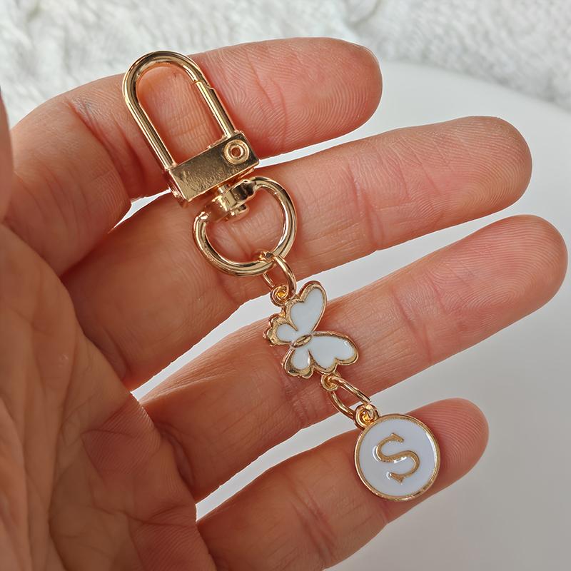 1 Stück Schlüssel-Logo Leichter Schlüsselanhänger Autoschlüssel Begleiter Taschenanhänger Langlebigkeit Metallschlüsselanhänger Monogramm-Anhänger Schmetterling Monogramm-Schlüsselanhänger