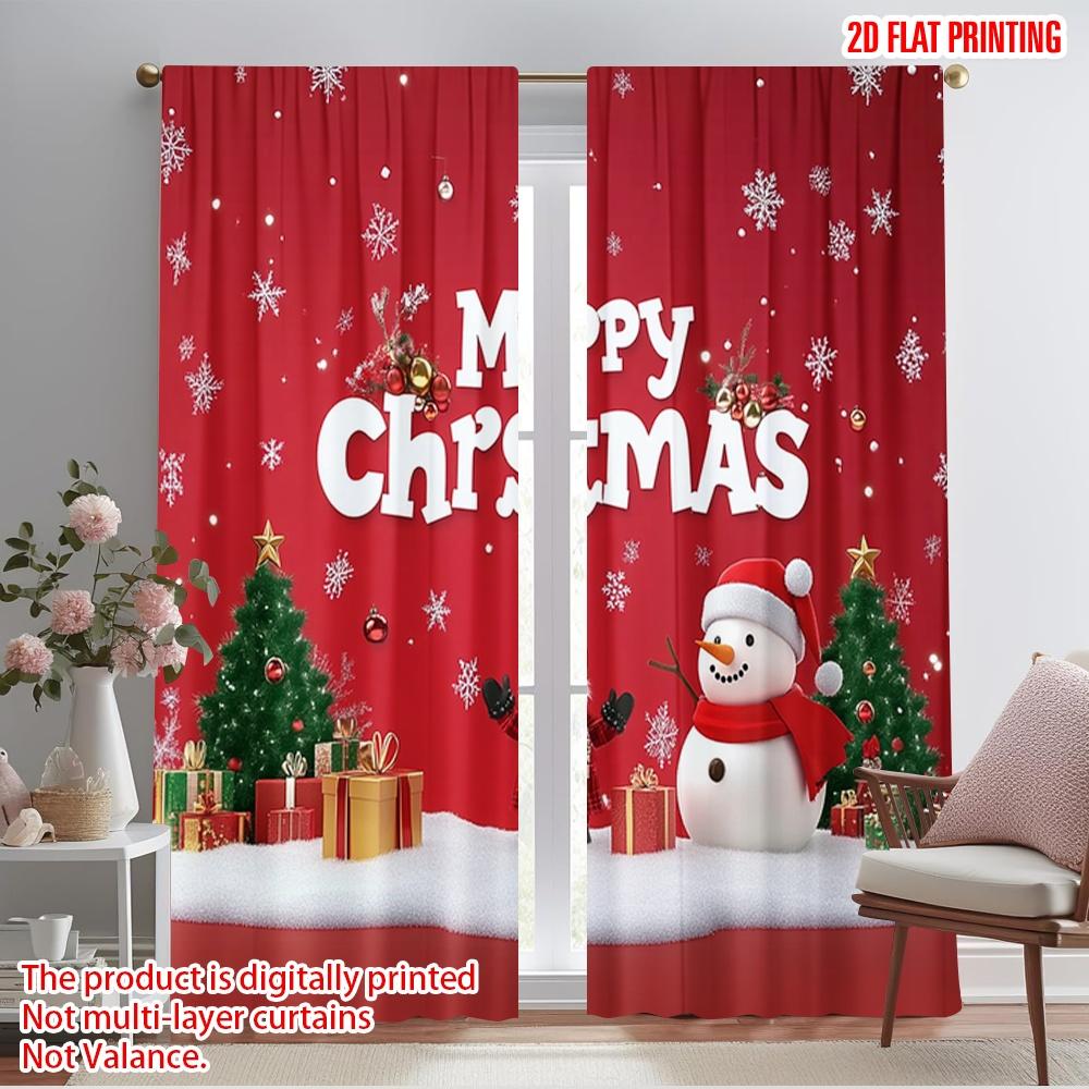 

2pcs,2D plane printing Popular Curtains Father Christmas1 Polyester (without rod) Festive Ldeal for Bedroom and Various Room 52.50×116.00 CM 2pcs
