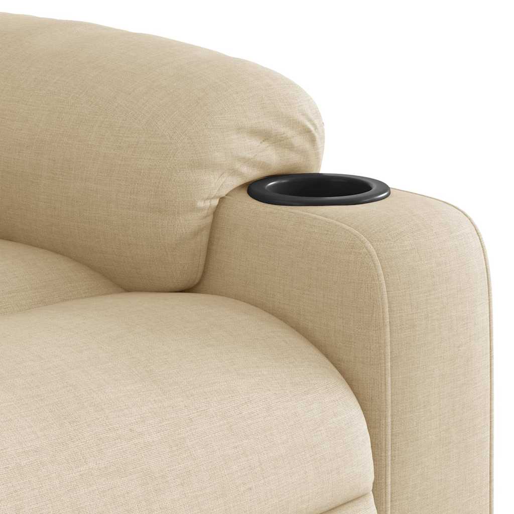 Massage Recliner with Rising Function Cream Fabric