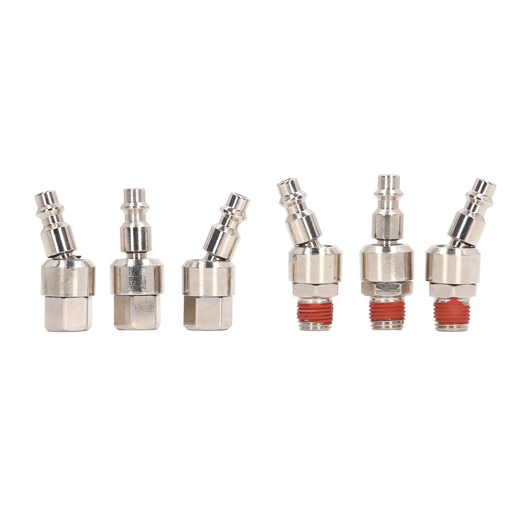 6PCS Air Hose Connectors Stainless Steel 14in?18 NPT Male Female Thread Quick Connect Fittings