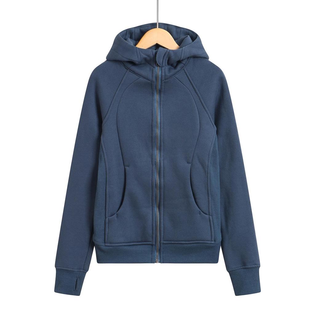 Women's Slim Fit Scuba Hoodie - Casual Yoga Zip-Up Sweatshirt
