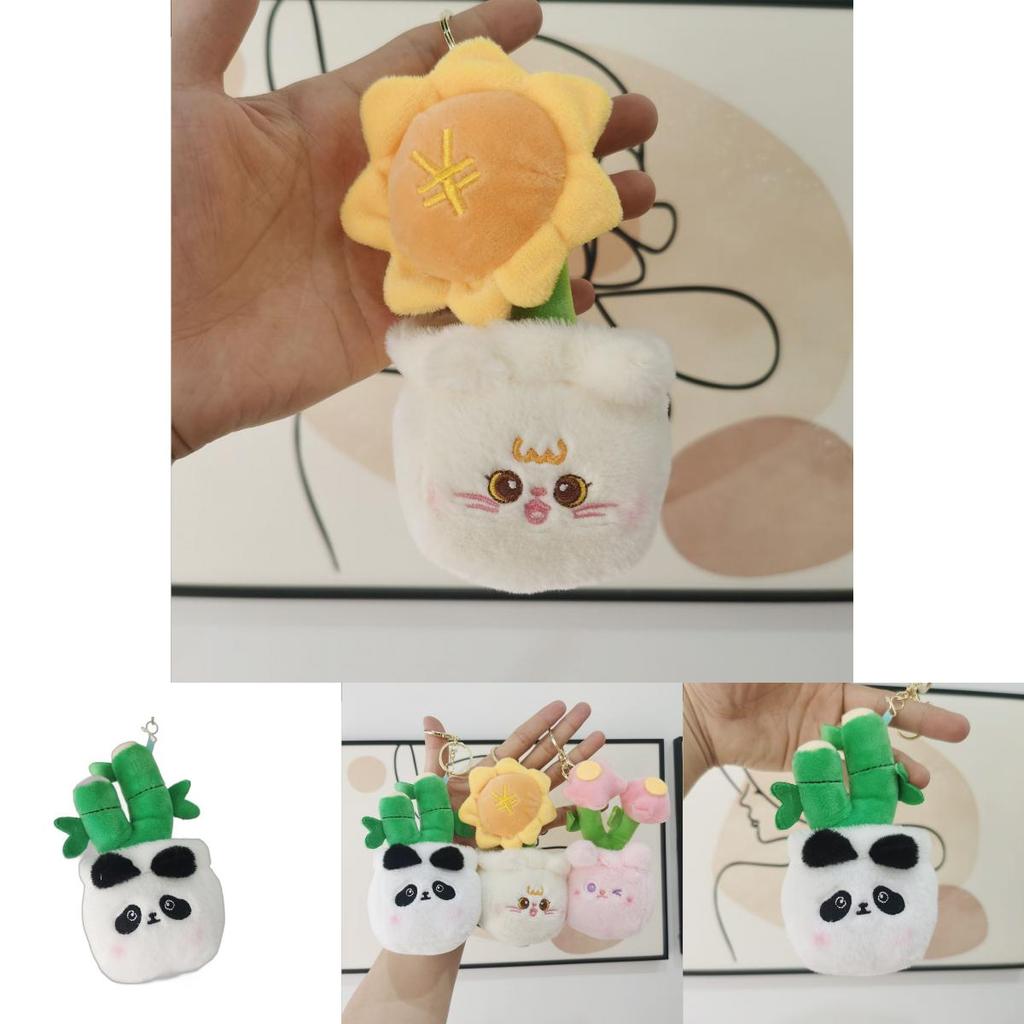 Adorable Panda Plush Keychain Cute Animal Doll Short Plush Hanging Accessory