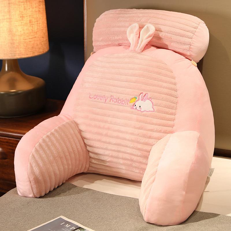 Dormitory Office Bedside Backrest Cushion - Cartoon Cute Large Pillow Waist Support for Bed Reading Playing Sofa-Like Comfort Bolster