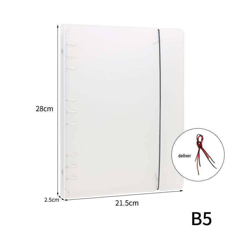 Frosted Transparent Binder Cover for A4/A6/A7/B5 Notebook with 6/9 Hole Loose-leaf Storage