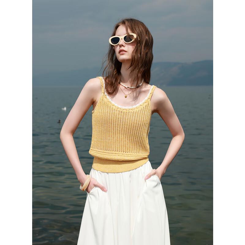 

Sancai 2025 Summer Hollow Knit Cami Tank Top XL