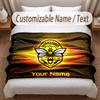 Watford FC Printed Flannel Blanket Custom Name Text Soft Warm Throw For Bedroom Holiday Gift
