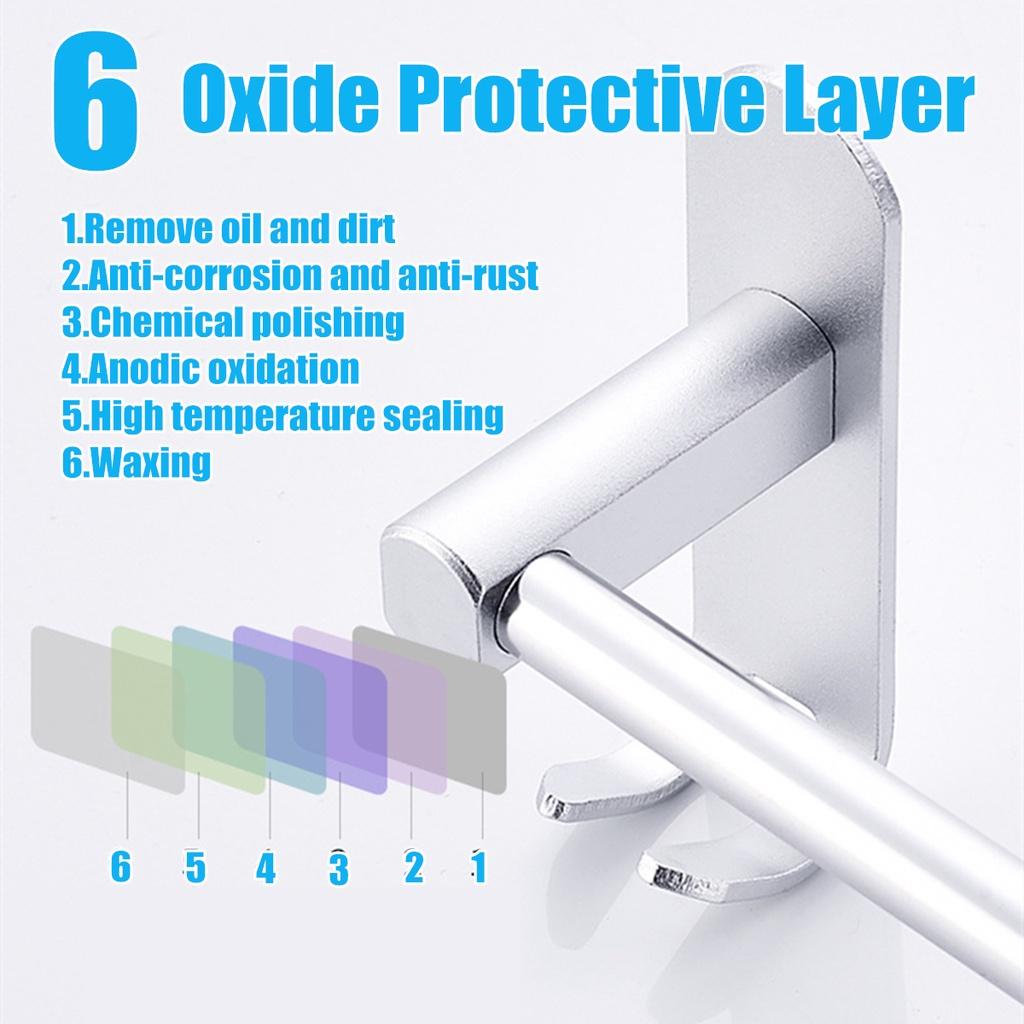 1/2/3 Tiers 60cm Wall Mounted Bathroom Aluminum Alloy Towel Bar Rail Matte Black/Silver Towel Holder Towel Hanger
