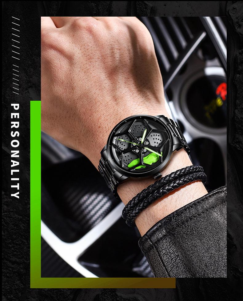 SVJ Multifunctional Men's Off-Road Waterproof Quartz Watch with 3D Hollow Design