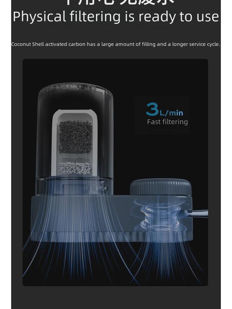 Purificator de apă pentru robinet de bucătărie, filtru de declorinare și rezistent la stropire