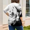 Women's Fashion Plus Size Printed Short Sleeve Blouse For Elegant Commuting And Casual Wear