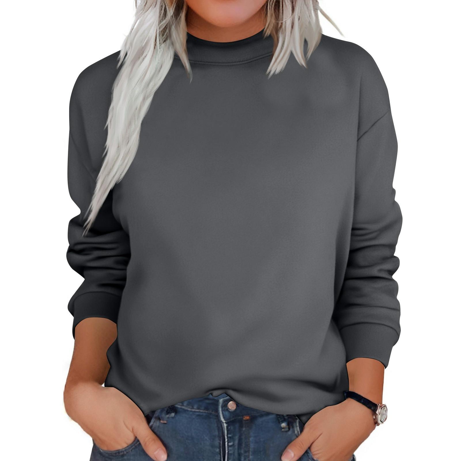 

Женский модный однотонный флисовый утолщенный топ с длинными рукавами L