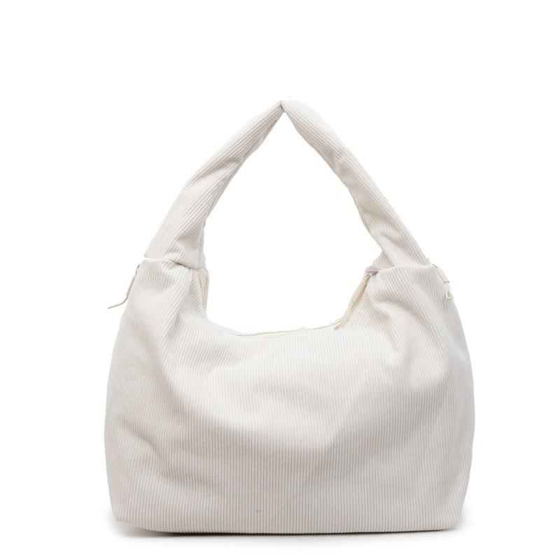 

Simple Large-capacity Women s Shoulder Bag 2026 New All-matching Corduroy Underarm Work Commuting Tote off білий колір