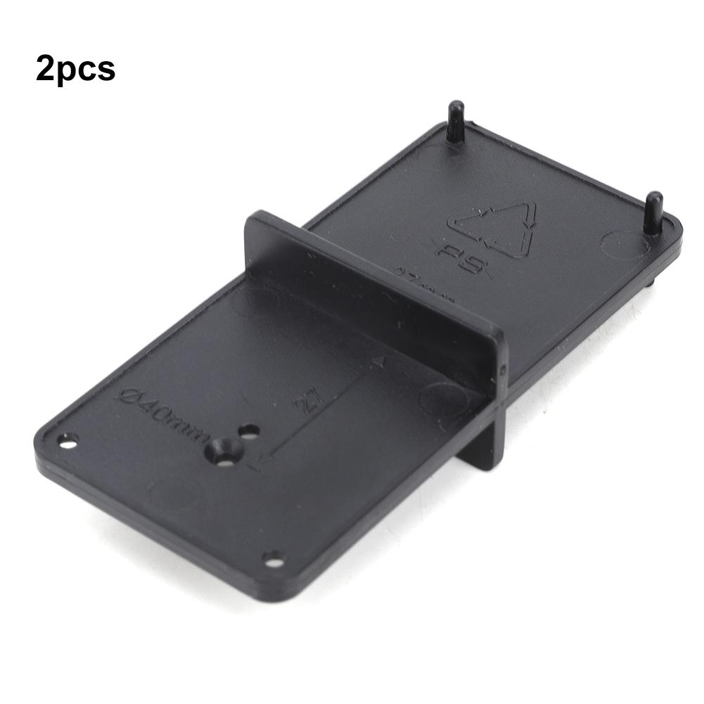 2 pcs Hinge Hole Locator Drilling Guide Opener Template Woodworking Tool Black 85x40mm
