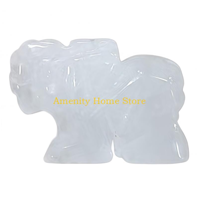 F26C Healings Crystal Elephant Decors Natural Stone Hand Carved Elephant Sculpture Statue Figurines Gemstones Ornament Gift
