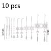 10 PCS Acrylic Crystal Christmas Tree Decoration Xmas Ornaments Hanging Snowflake Icicle for Winter Holiday Party Decor Supplies