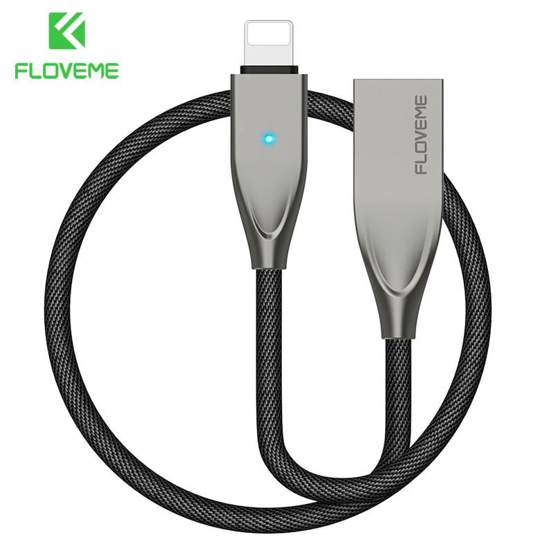 Buy FLOVEME Auto Disconnect USB Cable For iPhone X 7 Plus 5V/2.1A Fast Charging LED Data Sync