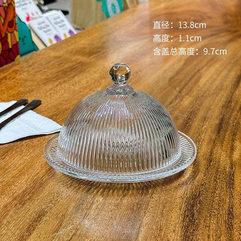 Luxuriöse transparente Kuchenschale mit Deckel Dim Sum Schale Obst Snack Schale Tischdekoration Küchengeschirr