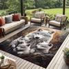Realistic White Wolf Family Pack Forest Print Large Area Rug Soft Flannel Non Slip Floor Carpet for Living Room Outdoor Decor