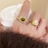 2024 New Stylish Geometric Open Adjustable Copper Tiger Eye Ring For Women