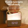 LED Night Light with Alarm Clock Display, Rechargeable Table Lamp for Bedside, Sleeping Light for Adults Kids Baby