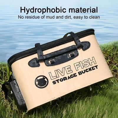 Foldable Live Fish Bucket Thickened Live Fish Box Water Bag Fishing Bucket  Fishing Gear
