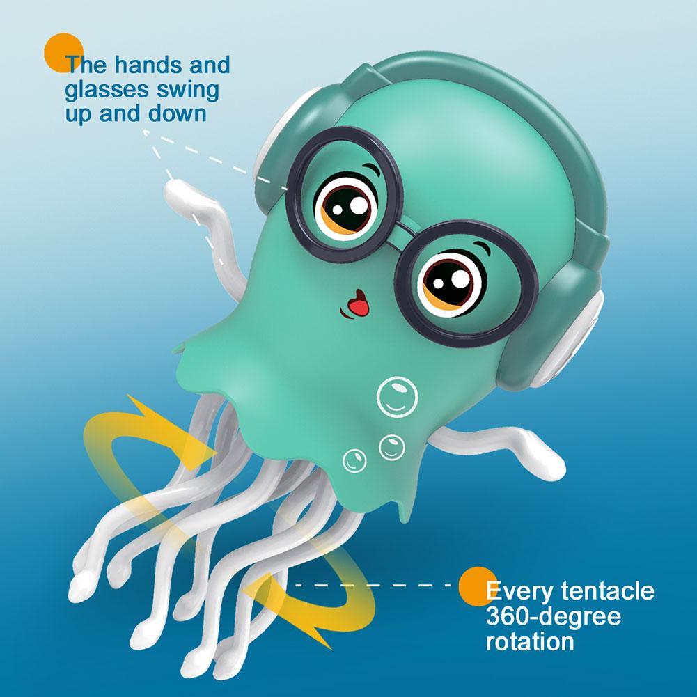 LED Dancing Funny Jellyfish Toy Smart Obstacle Avoidance Interactive Moving Toy Education Toddler Jellyfish Toy for Kids Gift