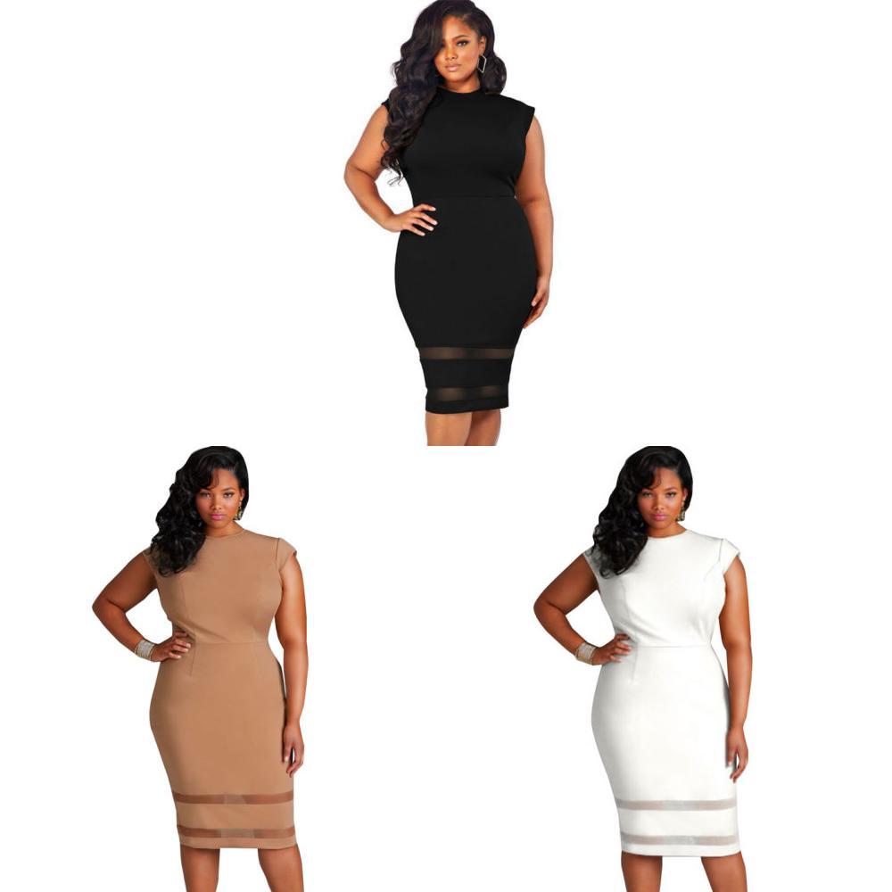 Elegant Women's Summer Bodycon Pencil Cocktail Evening Dress In Plus Sizes