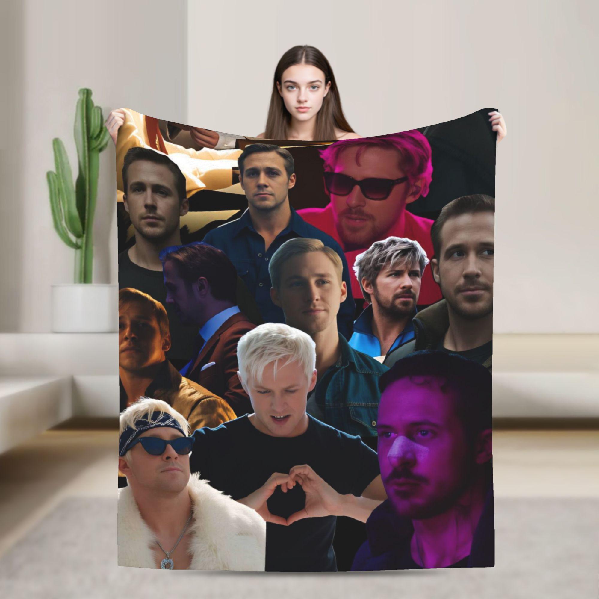 

Soft Cozy Blankets Travel Ryan Gosling Collage Throw Blanket Graphic Bedspread For Living Room 80x120cm