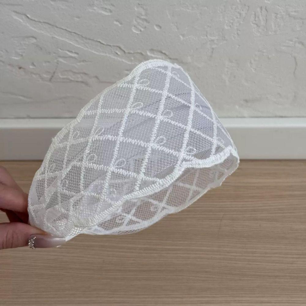 Koreanischer Stil Stickerei Spitze Stirnband Breite Ränder Netz Haarreif Elegante Schleife Haarband Damen