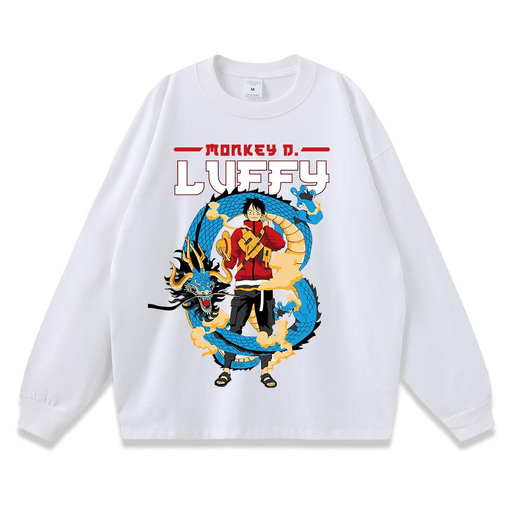 Vintage Washed Anime Street Style Long Sleeve Tee - Unisex