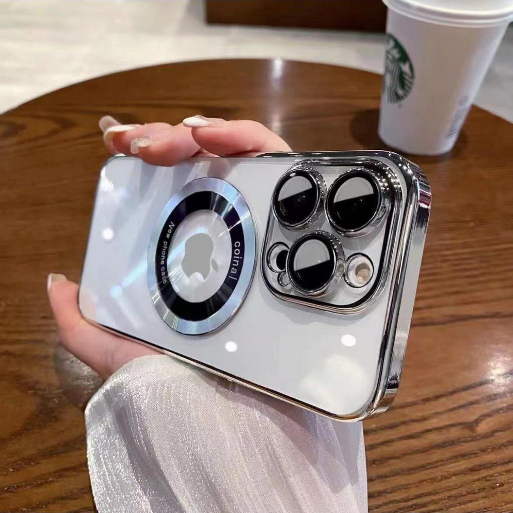 Electroplated Magnetic Magnifying Glass for iPhone17PRO Mobile Phone Case Missed Label Magnetic Lens Film Transparent Apple 16
