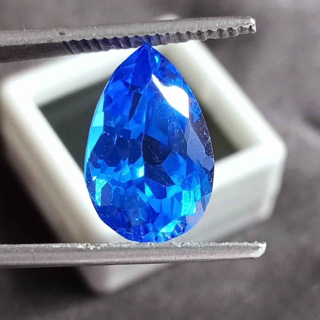 Beautiful Blue Sapphire Ceylon Natural Pear Cut 8.40 Ct Certified Gemstone