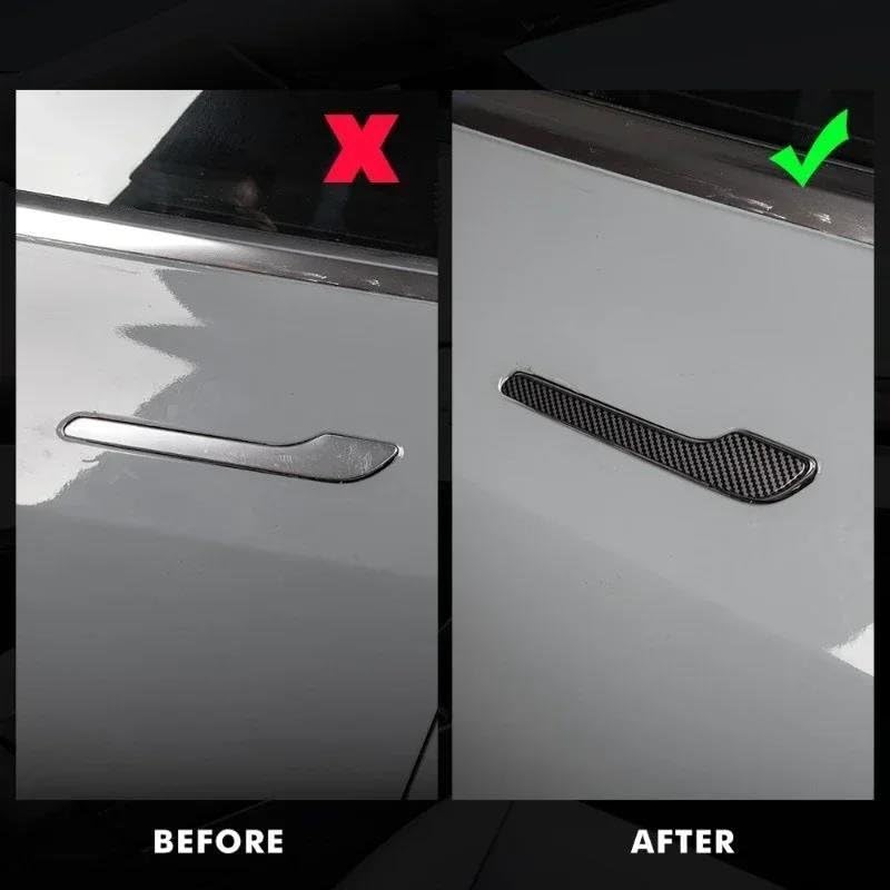 Tesla Model 3 Y 3 Highland 2024 Car Door Handle Protector Cover Sticker Aftermarket Accessories Car Door Handle (Bright Black)