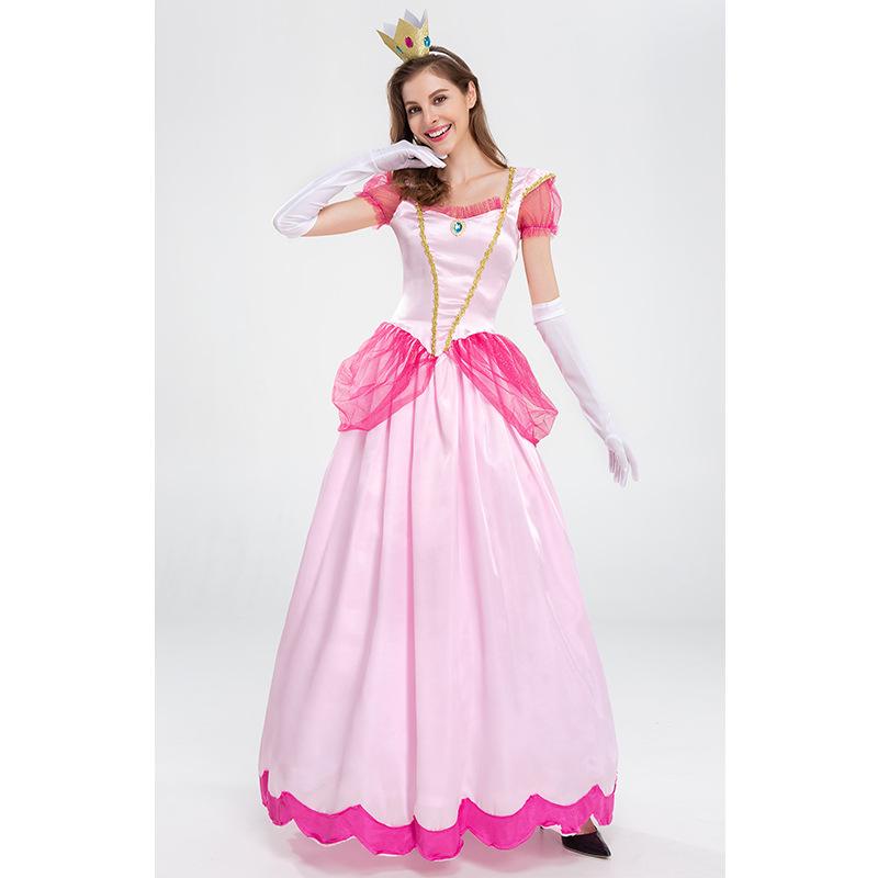 Cosplay's new Mary Peach princess dress, stage dress, court party queen dress, pink peach blossom princess dress