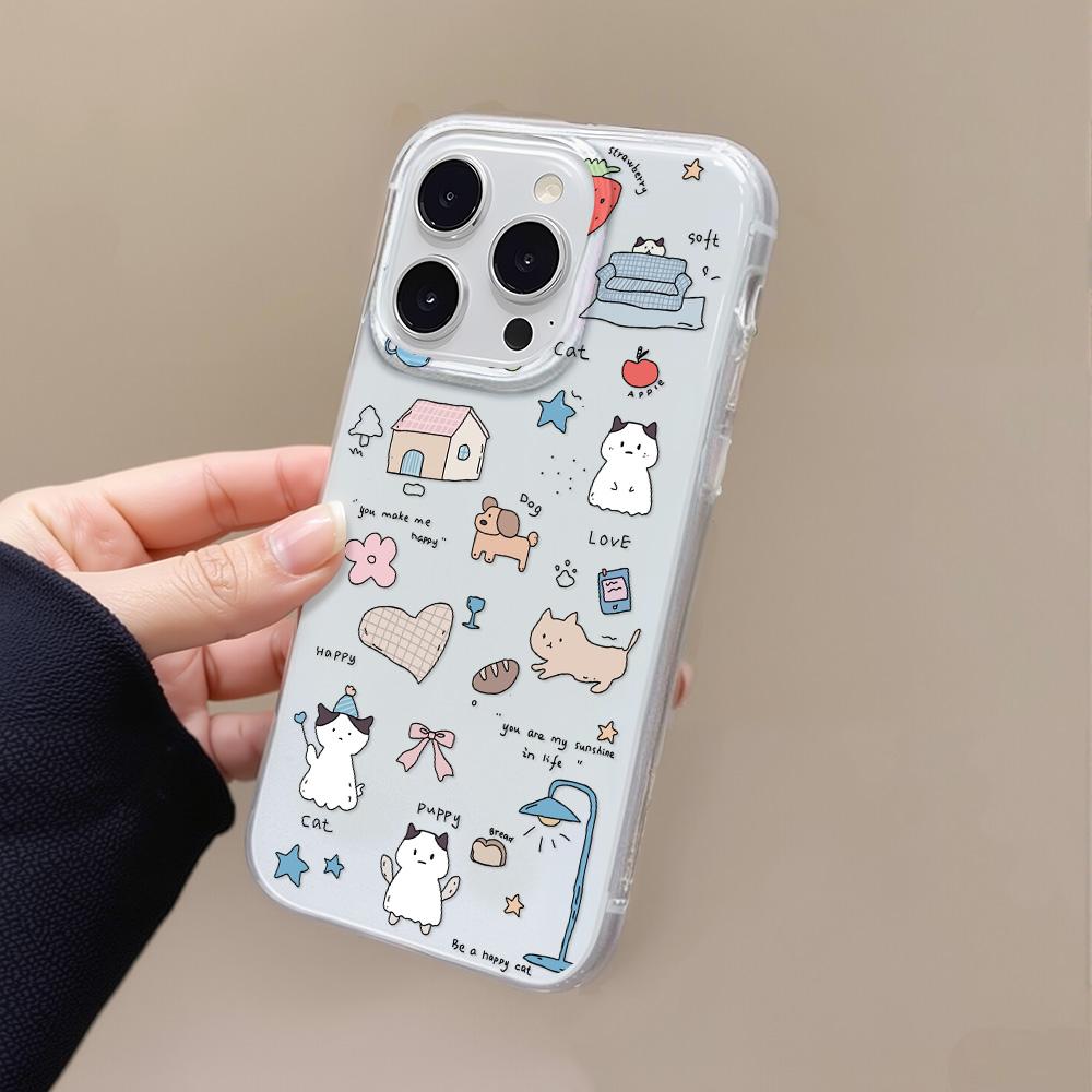 Painted Phone Case for iPhone 12 13 15 16 iPhone 16 12 13 14 15 Pro  14 15 16 Pro Max Coverage Shockproof Anti-Fingerprint Fresh Style Protective Case