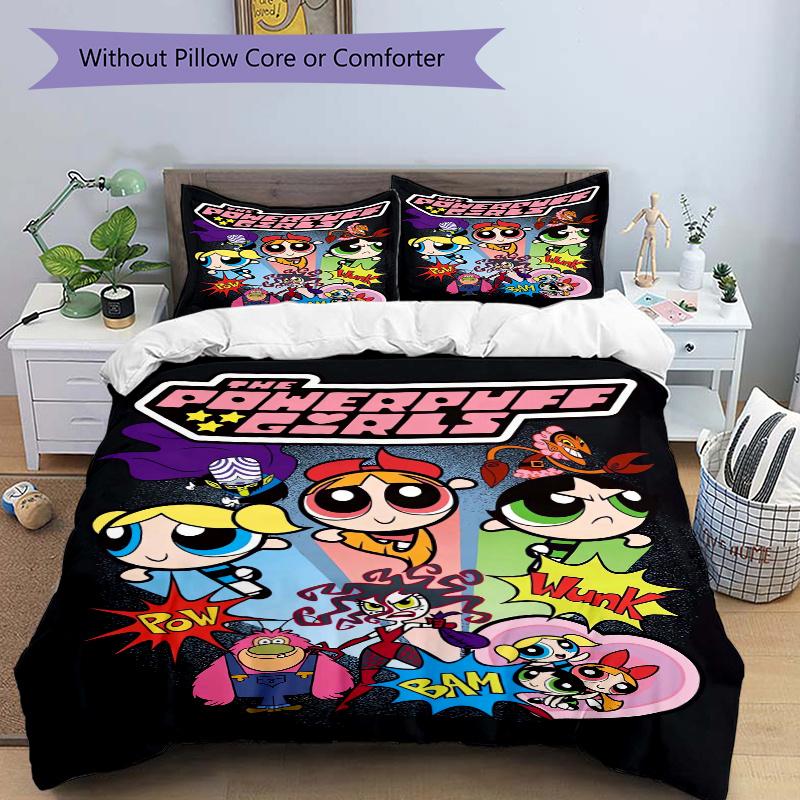 

3pcs Blossom Bubbles and Buttercup Quilt Set Soft and Comfortable Bedroom, Guest Room and Dorm Decor Bedding Set.H008 135x200cm