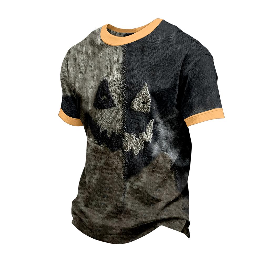 Men's Short Sleeve Halloween Print T-Shirt Casual Fashion Top