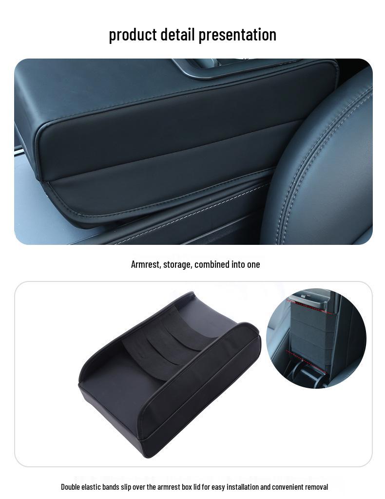 Tesla Model 3/Y Armrest Pad with Cup Holder Function - Protective Cover