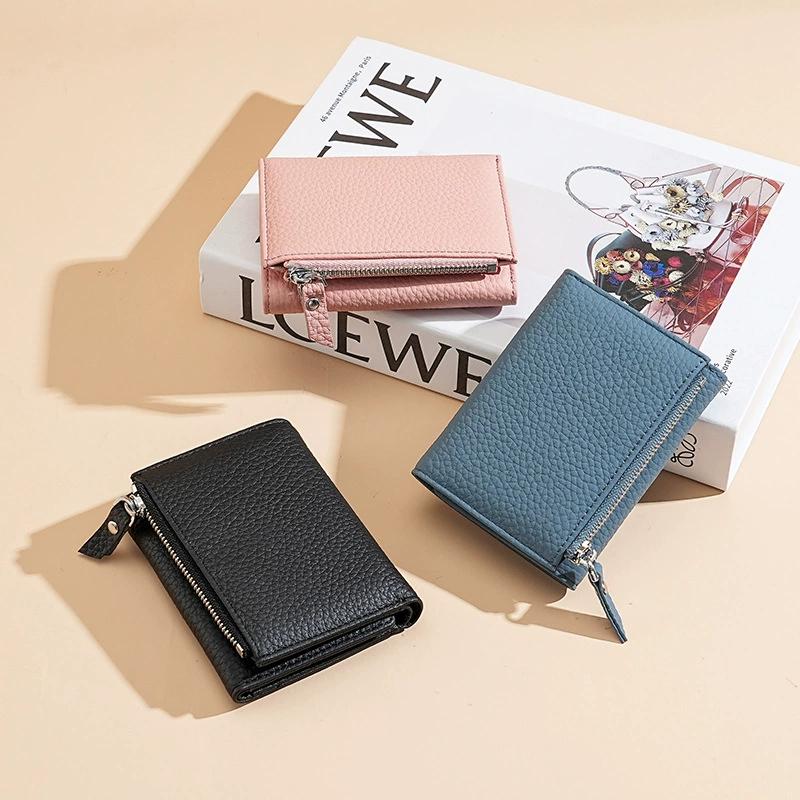 RFID Blocking Trifold Wallet Men Women Anti Theft PU Leather Short Wallet Large Capacity Card Holder Zipper Coin Purse