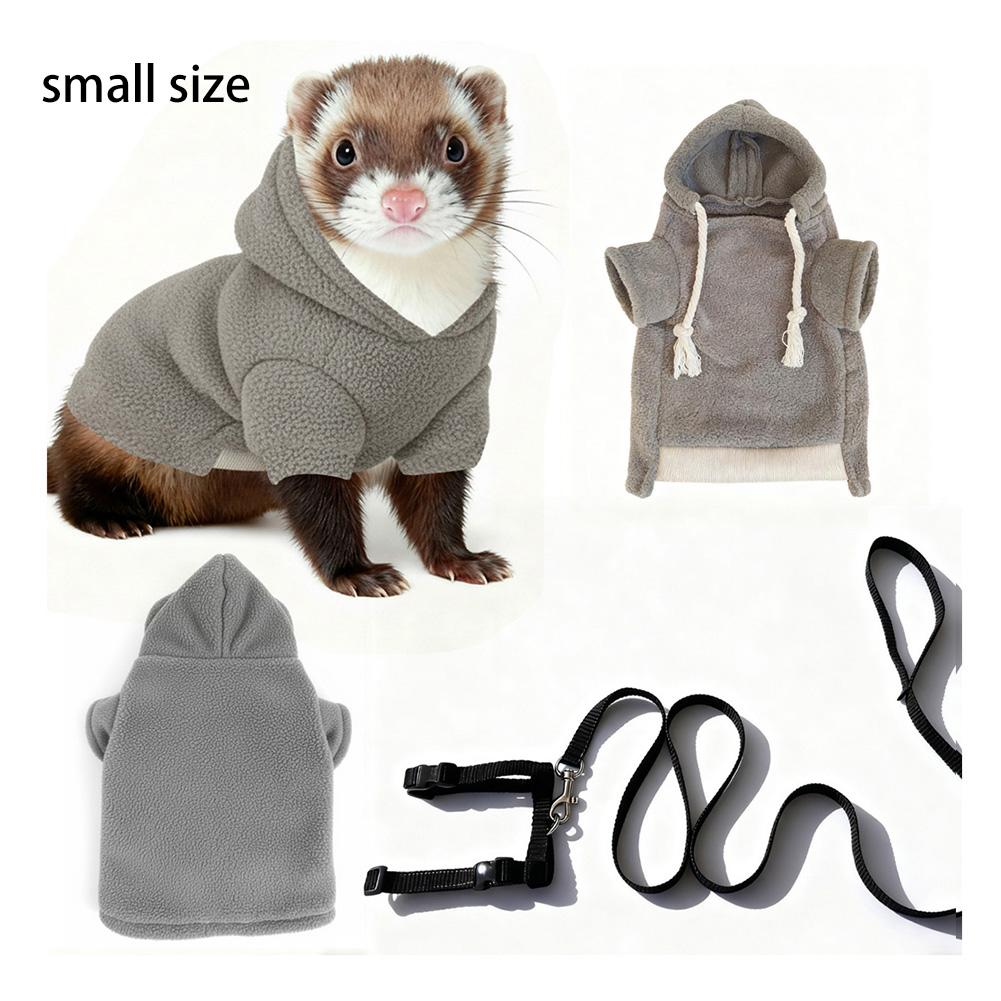 Set Pettorina e Guinzaglio per Furetto Cappotto Caldo Invernale e Set Pettorina e Guinzaglio a Prova di Fuga Regolabile per Viaggi all'Aperto dell'Animale Domestico