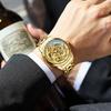 Gold 3D Dragon Dial Watches for Men Luxury Automatic Mechanical Watch Stainless Steel Strap Hollow-carved Wristwatches