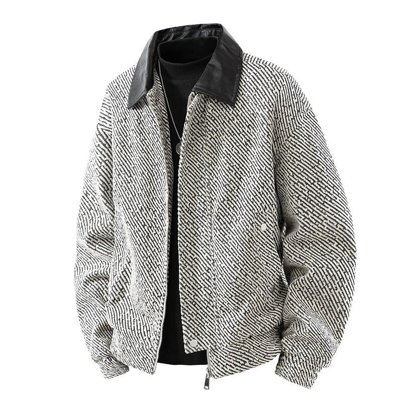 

Jacket men s lapel season new tooling couple casual loose men s coat 3XL